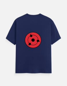 Madara Sharingan T-shirt hanging on wooden hanger